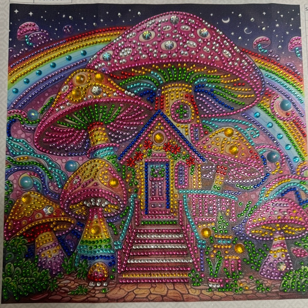 Diamond Art Mushrooms + House - Picture 1 of 1